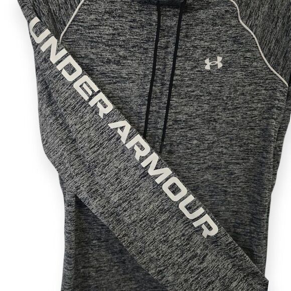 Under Armour UA Womens M Velocity Logo Pullover Hoodie Gray High Neck Athletic - Picture 5 of 5